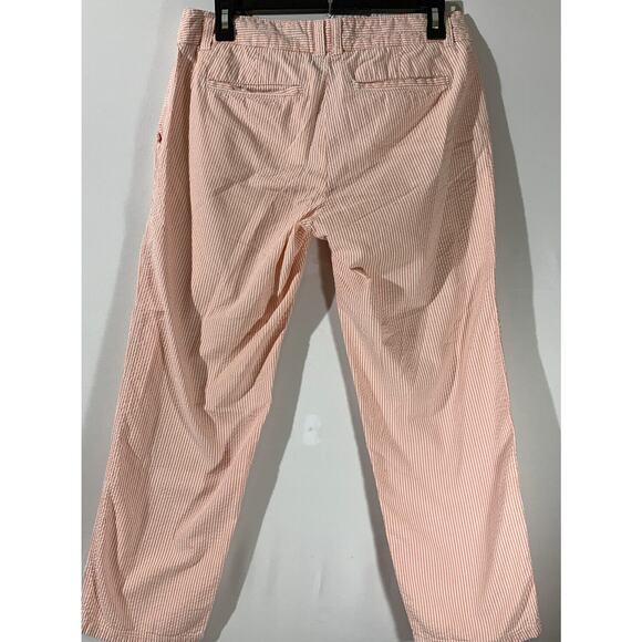 Crown & Ivy Seersucker Cropped Pants Womens 4 Pink White - Picture 4 of 9